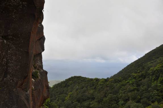 Vista do topo do monte Liamuiga, o vulcão da ilha de St. Kitts - Caribe